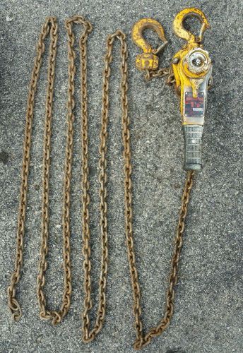 Harrington lever hoist come along lot  1 1/2 ton 20&#039;  lb015  2 ton 20&#039; 15&#039; lb020 for sale