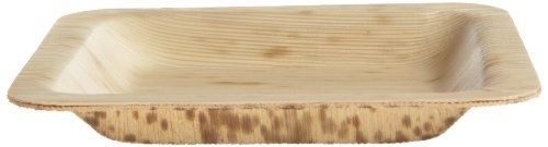 PacknWood Bamboo Leaf Square Plate, 3.5&#034; x 3.5&#034; (10 Packs of 10)