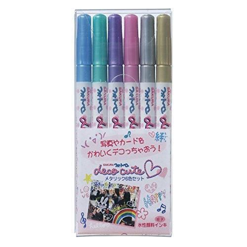 Sakura Deco Cute Metallic Photo Marker - 6 Color Set