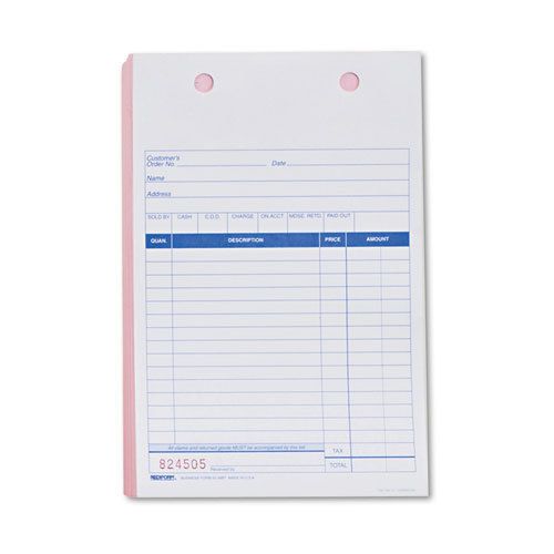 Sales Form for Registers, 5 1/2 x 8 1/2, Blue Print Three-Part, 500 Forms