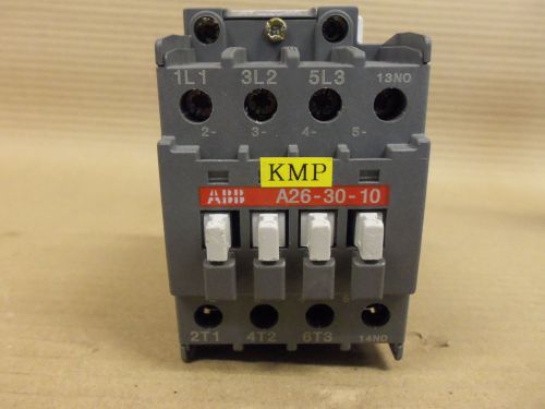 ABB A26-30-10 CONTACTOR 3 POLE 600V 45 AMP 1 N.O. CONTACT 24V COIL