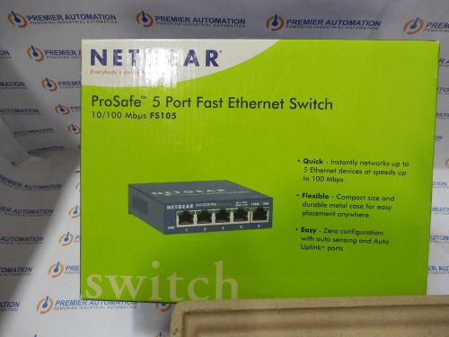 NETGEAR,FS105NA,ETHERNET SWITCH,COMPLETE W/NEW POWER SUPPLY