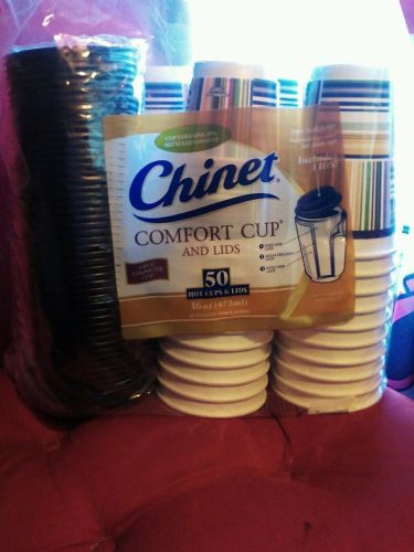Chinet Comfort Cup (16-Ounce Cups) 50-Count Cups &amp; Lids 50 ct