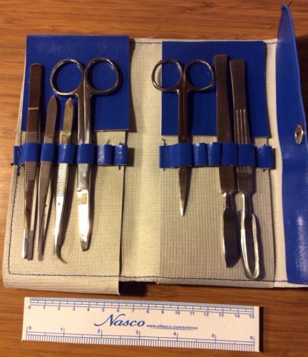 Dissecting dissection kit set biology student lab nasco 8 piece stainless steel for sale