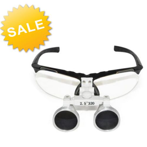 BLACK Dental Surgical Medical Binocular Loupes 2.5X 320mm Optical Glass Loupe