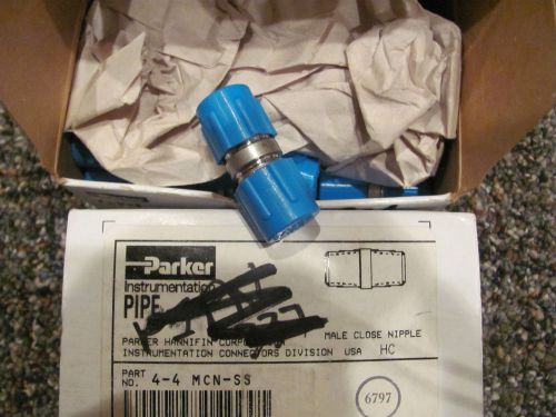 PARKER 4-4 MCN-SS MALE CLOSE NIPPLE, PC 1/4&#034;