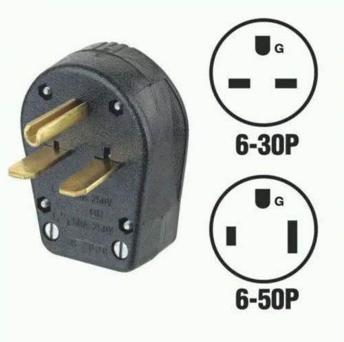 NEW Leviton 931 30/50 Amp, 250 Volt, Plug, Angle, Grounding Black