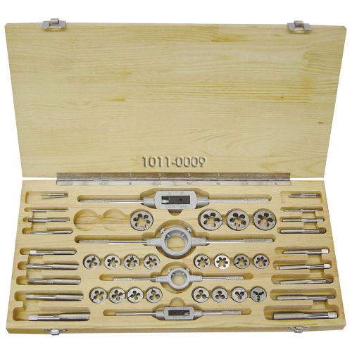 44 piece m2-m18 high speed steel tap &amp; die set in wood case (1011-0009) for sale