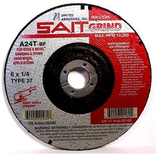 SAIT 20065 Type 27 4-1/2-Inch x 1/4-Inch x 7/8-Inch Grade A24T Edge Depressed