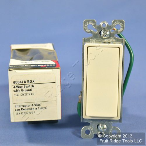 Cooper electric light almond decorator rocker switch 4-way 15a 6504la for sale