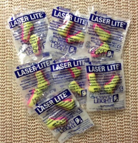 Lot (7 pair) Uncorded Ear Plugs Foam Howard Laser Lite BUY 2 GET 1 FREE