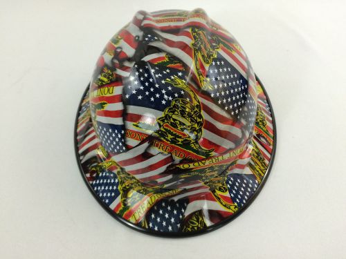 Msa v-gard hard hat w/fas-trac don&#039;t tread on usa hydrographic print osha/csa for sale