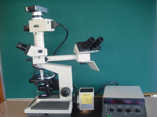 Olympus BH-2 BHS Dual Head Microscope + Camera + Olympus PM-CBAD Controller