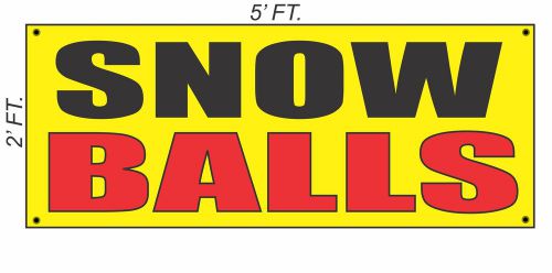 SNOW BALLS Banner Sign Yellow with Red &amp; Black