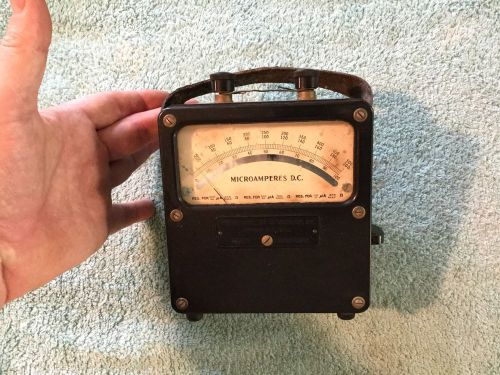 VINTAGE Weston Micro Amperes # 430 DC Meter Steampunk LAMP Part GUAGE INDUSTRIAL