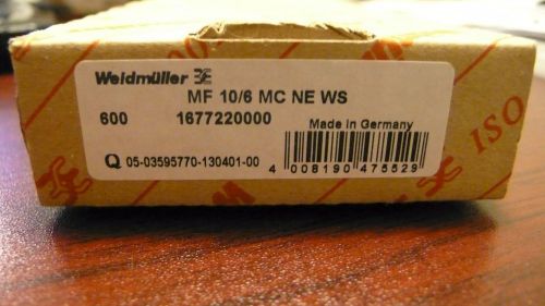 WEIDMULLER 600 MF 10/6 MC NE WS 1677220000 PLOTTER CARDS