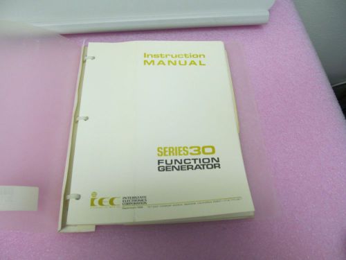 INTERSTATE ELECTRONICS SERIES 30 FUNCTION GENERATOR MANUAL/SCHEMATICS/PARTS LIST