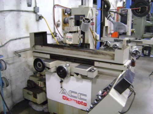 6&#034; w 18&#034; l okamoto acc-618-dx3 surface grinder, auto idf, 3x auto feeds, emc, co for sale