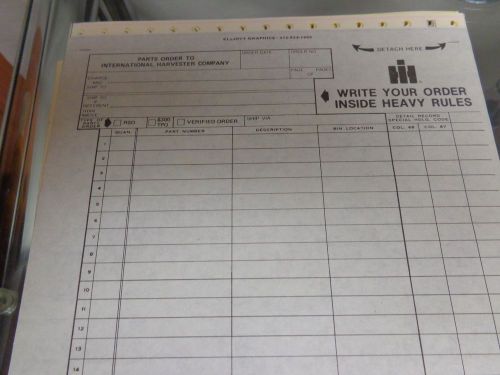 IH parts duplicate parts order blanks