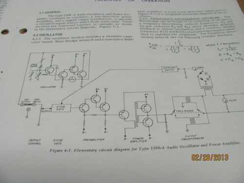 GENERAL RADIO MODEL 1308-A: Audio Osc &amp; Pwr Amp - Op&amp;Svc Manual w/o schems