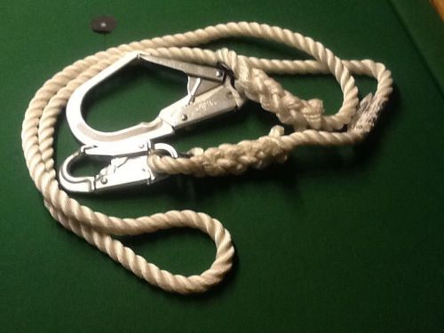 NEW TITAN MILLER ROPE LANYARD WITH DBL LOCKING SNAP D-RINGS 8ft LONG