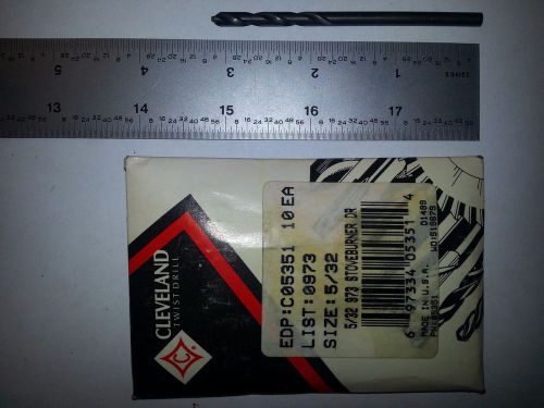 CLEVELAND TWIST 5/32 HSS &#034;STOVEBURNER&#034; DRILL BITS 9PC (G082-9)