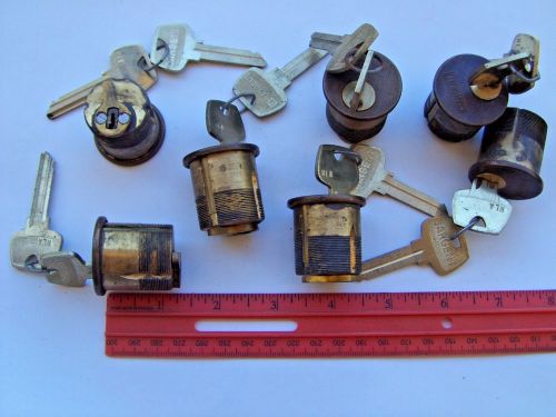 7 NOS Sargent Mortise  Cylinders  Original Locks   with 2 NLA  keys each