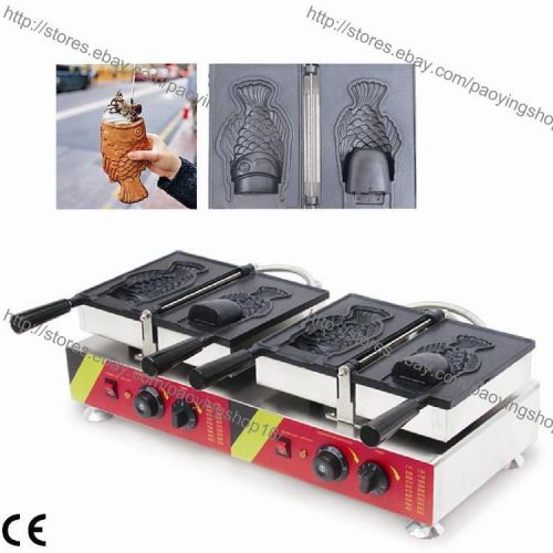 Commercial Nonstick Electric Ice Cream Fish Waffles Taiyaki Baker Maker Machine