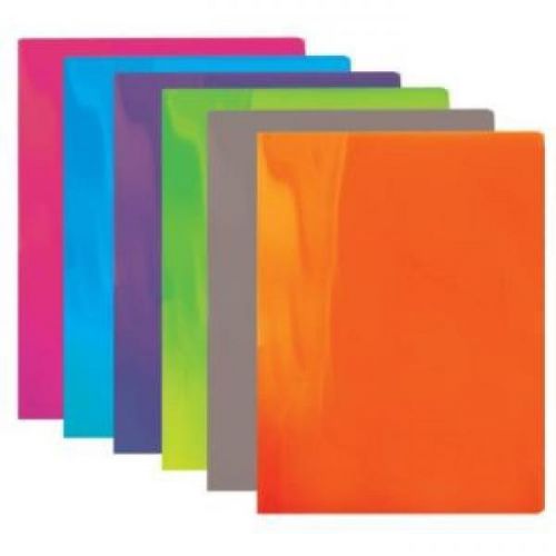 BAZIC Translucent Multi Color 2-Pockets Poly Portfolio