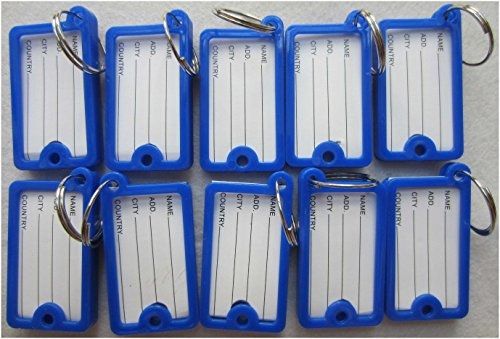 LeBeila 30 PCS Square Key Tags with Label Window Durable Plastic Key Id