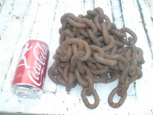 10 Ft Steel Log Chain~3/8&#034; Link~Logger~Logging~Pulling~Towing~Hoist~Winch~Tool