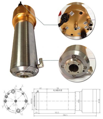 3HP 2.2kw 24000RPM ISO20 3 bearings Automatic Tool Changes ATC Spindles