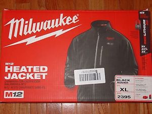 Milwaukee 2395-xl m12 12v cordless black heated jacket kit, size x-large for sale