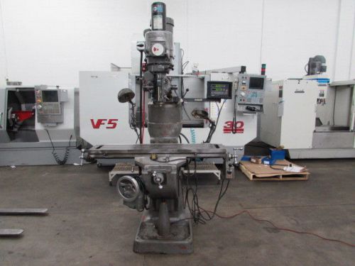 Bridgeport 2j variable speed vertical mill with dro and servo feeds for sale