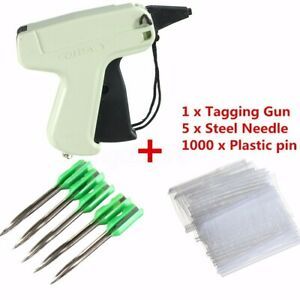 Clothes Garment Sock Price Label Tagging Tag Gun+1000 Tag Barbs + 5