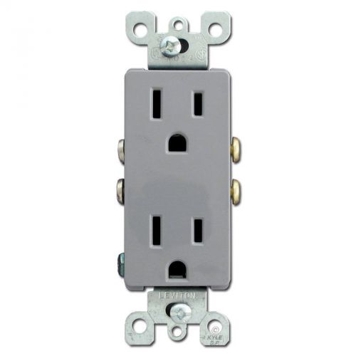 Leviton 5325-GY 15 Amp, 125 Volt, Decora Duplex Receptacle - Gray