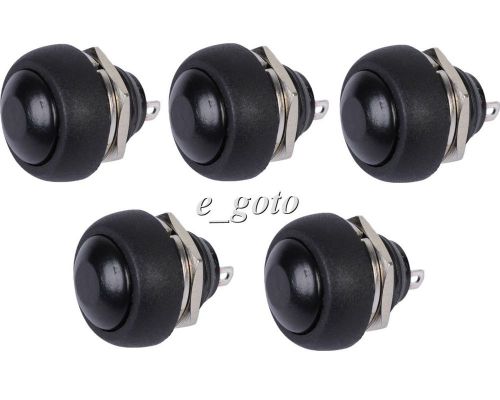 5pcs black 12mm waterproof lockless on/off push button switch mini round switch for sale