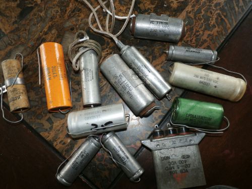 capacitors lot of 13 vintage vitamin q ,micamold atom lytic,sangamo