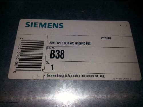 NEW SIEMENS B38 ENCLOSURE BOX