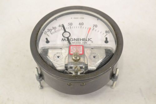 Dwyer 12-166975-01 magnehelic 0-80 x1000 cfm pressure 4 in dial gauge b304007 for sale
