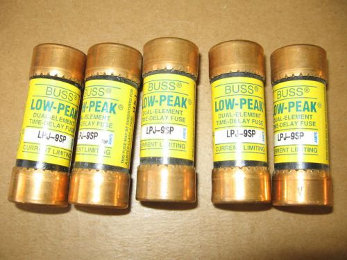 Buss Low-Peak LPJ-9SP Fuses- New lot of 5- LPJ9SP