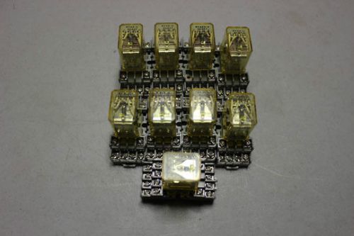 IDEC Ice Cube Relays RY4S-U 24vDC + Bases - Lot of 9