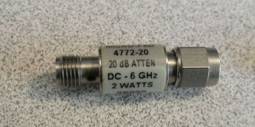 Narda Micro-Pad 4778-20 2W 20dB SMA Attenuator DC - 12.4 GHz 476