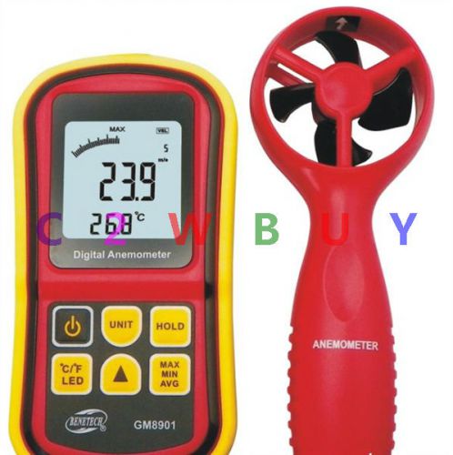 GM8901 Digital Wind Speed Gauge Wind Speed Anemometer Wheater Meter NEW