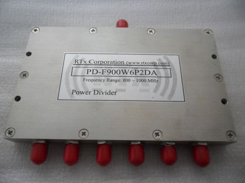 Rtx corporation rf power divider 6 way 800- 1000 mhz pd-f900w6p2da sma for sale