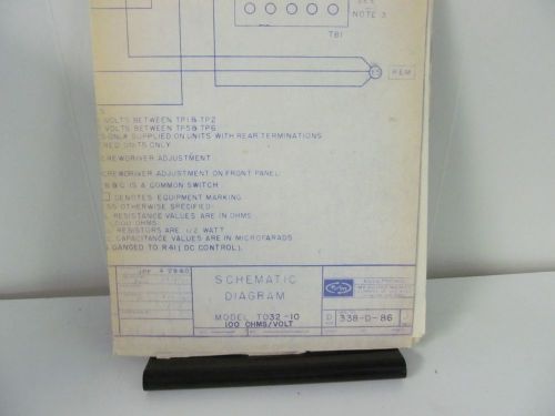 Electronic Measurements TO32-10 Power Supply Schematic Diagram