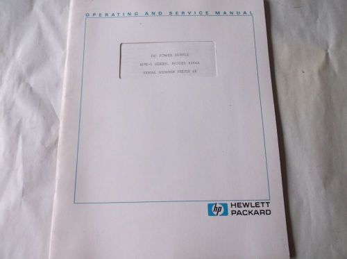 HEWLETT PACKARD DC POWER SUPPLY MPB-5 SERIES, MODEL 6286 SERVICE MANUAL