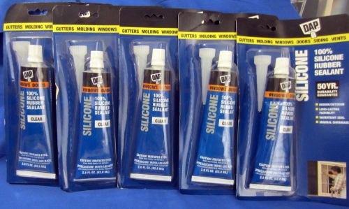 5x DAP 684 100% Silicone Rubber Sealant Clear 2.8 oz. each