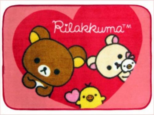 San-x Rilakkuma Carpet Doormat Floor Mat Rug 17&#034;3/4*25&#034;1/2 Heart