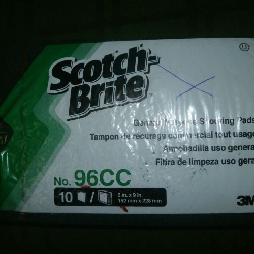 LOT OF 10 SCOTCH BRITE COMMERCIAL SCOURING PADS NO. 96 - PAD MEASURES 6&#034; x 9&#034;